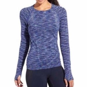 Athleta Fastest‎ Track Space Dye Long Sleeve Workout Top Women's Size S